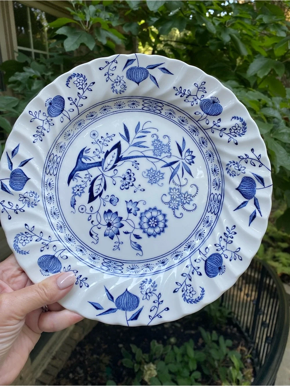 Johnson Bros. Nordic / Blue Onion Scalloped Crimped Dinner Plate
